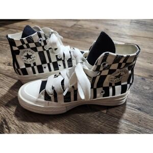 Converse Chuck 70 Checkered Black White shoes Egret A08764C High Womens 5 Men 3